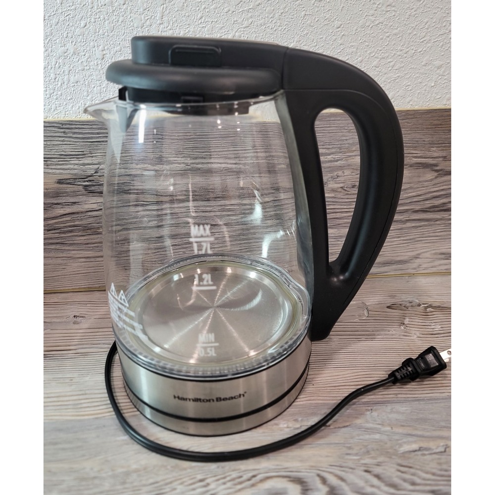 Hamilton Beach Glass Electric Tea Kettle Water Boiler 1.7 Liter 1500 Watts 40865